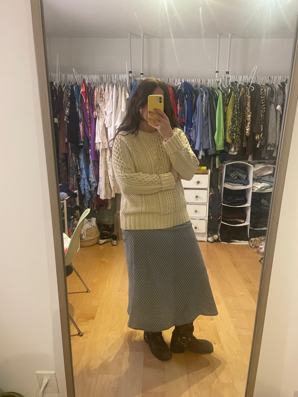 L.L. Bean Cream Cable Knit Sweater
